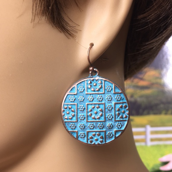 Patina Round Earrings - Picture 4 of 9